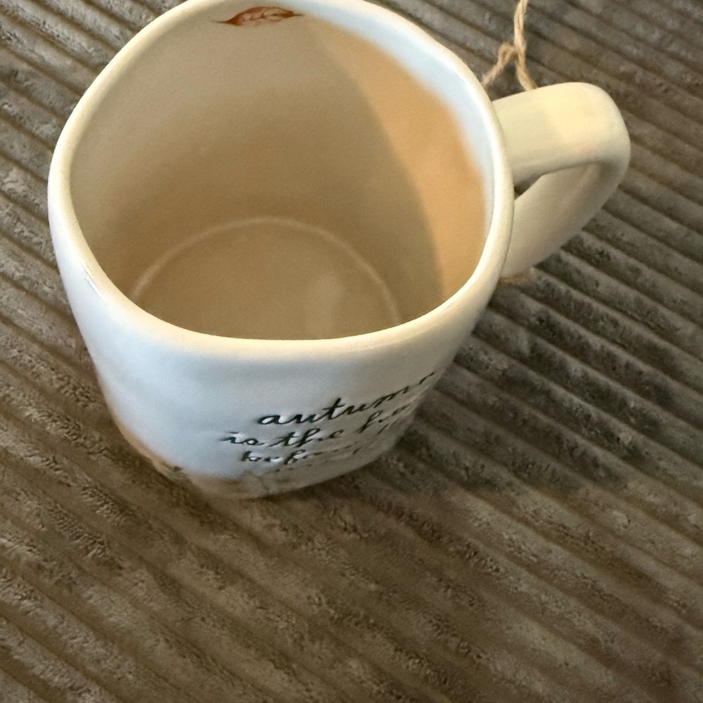 Rae Dunn White Floral “autumn is the hush before the winter” Mug - Picture 4 of 5